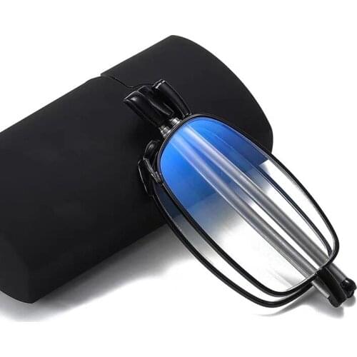 Folding Reading Glasses Eyeglass with Case Women Men Blue Light Blocking Reading Presbyopic Glasses +1.0+1.5+2.0+2.5+3.0+3.5+4.0
