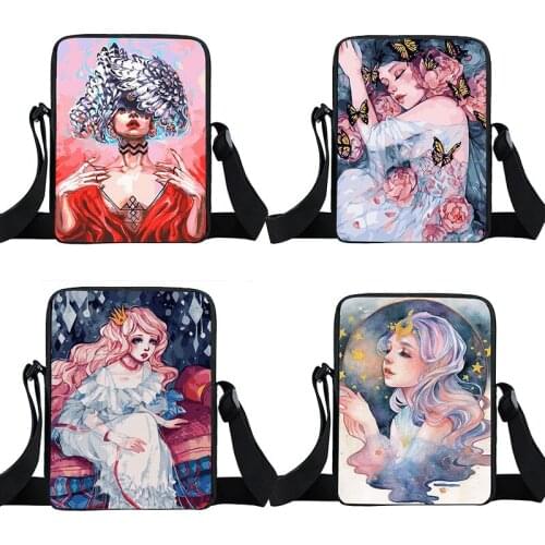 Cartoon Hand Drawing Beautiful Girl Crossbody Bag Fashion Ladies Cross Body For Women 2020 Travel Shoulder Bags Gift