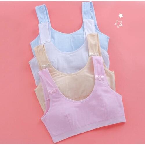 Crop Tops with Sponge Pad Padded Girls Sports Training Bra Soft Underwear for Pu