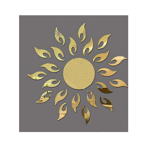 High quality Sun Shine Modern Acrylic Plastic Mirror Wall Home Decal Decor Vinyl Stickers asd