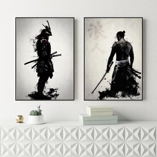 Japanese Samurai Canvas Oil Painting Modern Wall Art Pictures Canvas Print For Living Room Home Decoration Posters And Prints