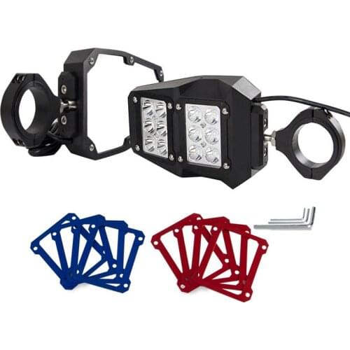 1.75"/2" Side Rear View Mirrors Three-color Rear Frame Rearview Mirror With Led Light For Utv Atv Motorcycle Accessories