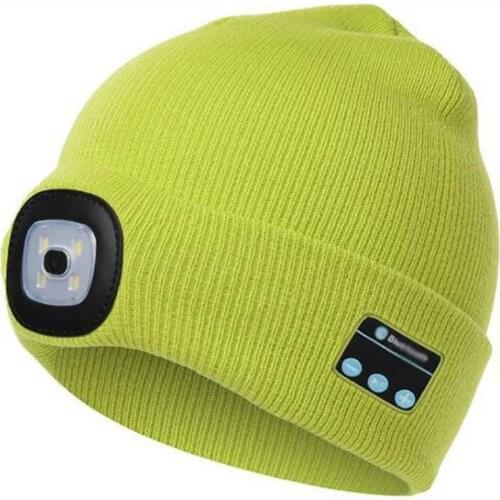 Winter Beanie Hat Wireless bluetooth-compatible V5.0 Smart Cap Headphone Headset With 4 LED Light Handfree Music Headphone New