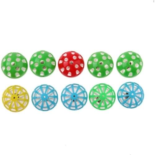 10/18 Pcs Colourful Pet Cat Kitten Play Balls With Jingle Lightweight Bell Pounce Chase Rattle Toy For Cat
