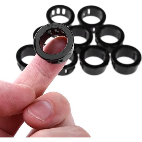 10 Plastic O Ring Gaskets Snap On Wire Grommet Desk Wire Inlet Outlet Seal Rings Cable Rack Holder Protector Hole Plug Cover Set