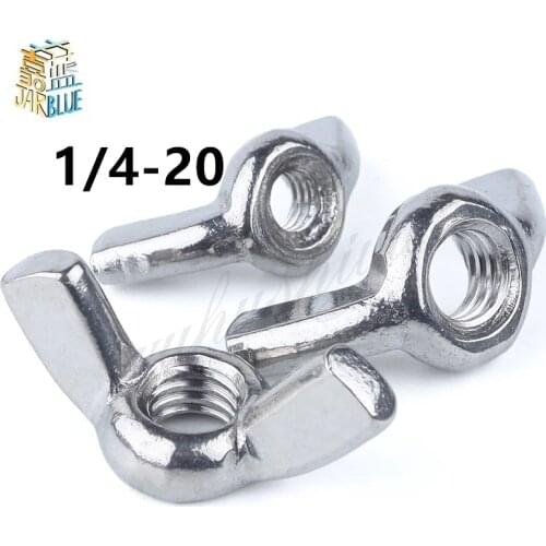 10PCS 1/4-20 5/16-18 American system DIN315 304 Stainless Steel Hand Tighten Nut Butterfly Nut Ingot Wing UNC Nuts