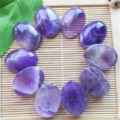10 pieces/lot) Wholesale Natural Amethysts Oval CAB CABOCHON 25x18x8mm Free Shipping Fashion Jewelry ZY3393