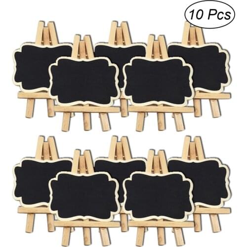 10pcs Mini Chalkboard Signs Black Board Message Board Vintage Wedding Decor Supply Wooden Wedding Name Place Card Holders
