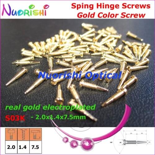 10000pcs Gold or Silver Glasses Eyewear Eyeglasses Spectacle Spring Hinge Screws S03 Free Shipping