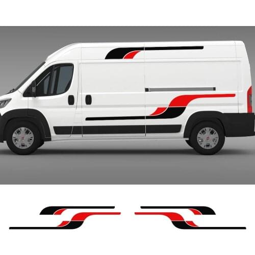 4PCS For Fiat Ducato L1H1 L2H1 L2H2 L3H2 L4H2 L4H3 Car Long Side Stickers Auto Racing Decals Automobile Vinyl Film Accessories