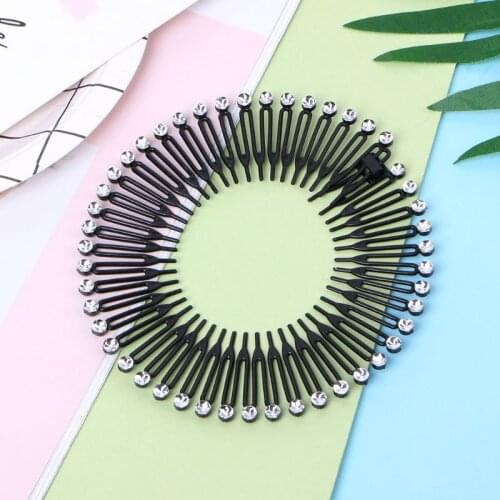 5Pcs/Lot Cute Plastic Full Circle Stretch Flexible Hair Comb Teeth Headband Hair Band Clip