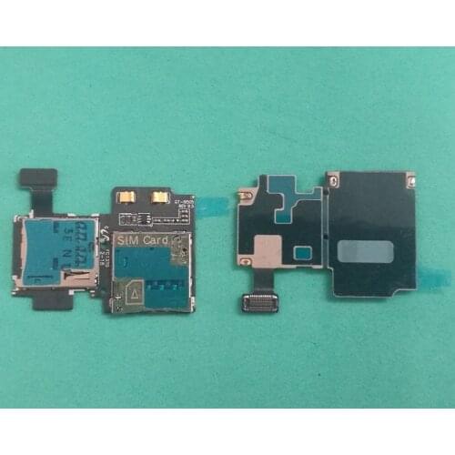 50pcs/lot Original New SD Card Reader SIM Card Tray Holder Slot Flex Cable For Samsung Galaxy S4 i9500 i9505 Wholesale