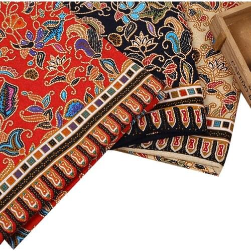 50x150cm Bohemia Style Cotton Linen Patchwork Fabric Sewing Material DIY Handmade Quilting Patchwork Cloth