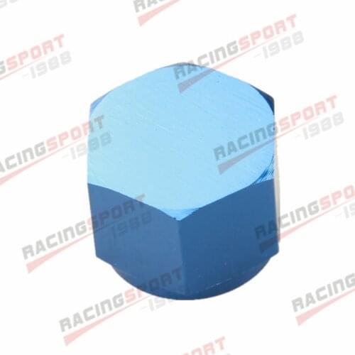 8AN AN8 AN-8 Flare Caps Block Off Fitting Aluminum Blue/Black