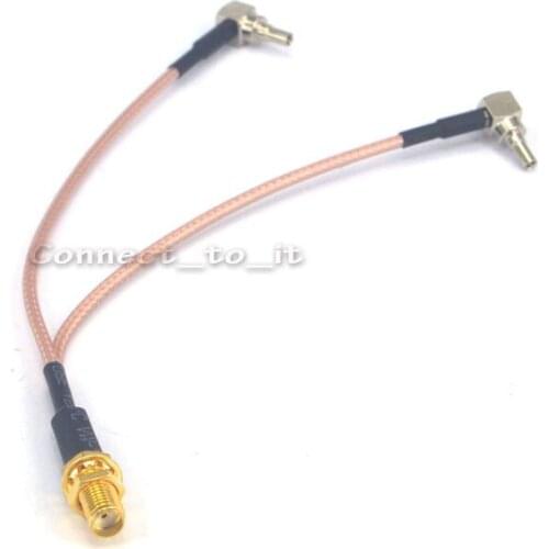10 Pieces SMA -CRC9 Adapter SMA Female to Y type 2 X CRC9 Rightangle Connector Splitter Combiner Cable Pigtail RG 316 15CM