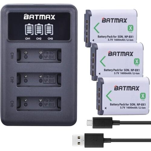 3x NP-BX1 NP BX1 np bx1 Battery+LED 3 Port USB Charger for Sony DSC RX1 RX100 AS100V M3 M2 HX300 HX400 HX50 HX60 GWP88 AS15