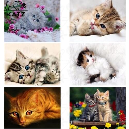 Cute Cat Diamond Painting Animal Portrait Embroidery Crossing Diy Adult Children Mosaic Gift Cross Stitch Home Decoration