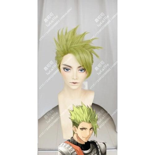 Anime Fate/Apocrypha Achilles Cosplay Wig Short Green Heat Resistant Synthetic Hair Wigs + Wig Cap