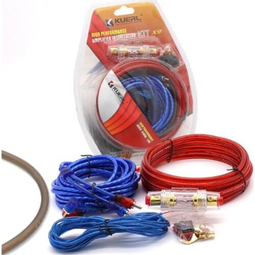 Car Audio Wire Subwoofer Speaker 60 AMP Fuse Holder 8GA Power Cable Wiring Amplifier Installation Wires RCA Power Cable Fuse Kit