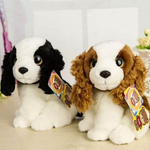 Free Shipping 18CM High Quality Simulation Dog Stuffed Toys Very Cute Cocker Spaniel Springer Spaniel Dog Stuffed Toy Kids Toys