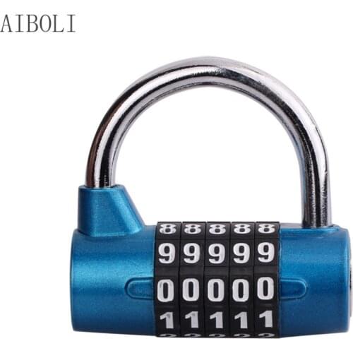 Large 5 Digits Gym Locker Cabinet Tool Box Anti-theft Window Large Character Code Lock Padlock Door