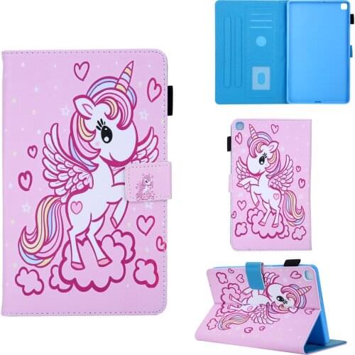 For Samsung Galaxy Tab A 8 2019 Case Card Slot Magnetic Angle Unicorn Cover For Galaxy Tab A 8.0 Case SM-T290 T295 Tablet Caqa