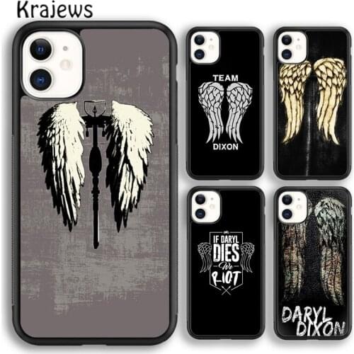 Krajews The Walking Dead Daryl Dixon Wings Crossbow Phone Case For iPhone 5 SE 6 7 8 plus 11 12 pro X XR XS max Galaxy S8 S9 S10