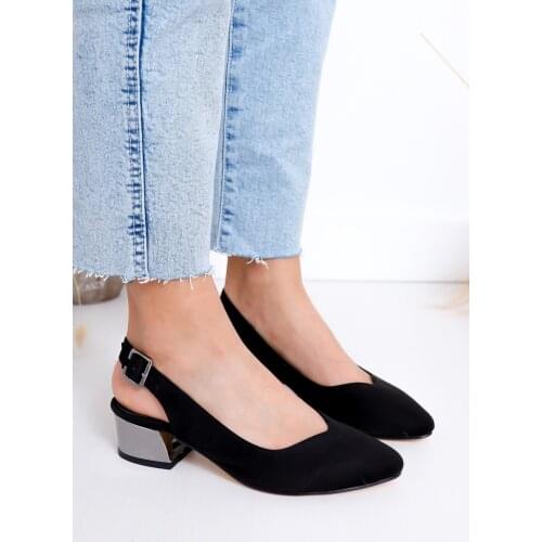 Valentina Heels Black Suede B Detail Shoes