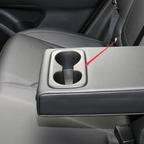 For Hyundai Tucson 2021 2022 Stainless Steel Interior Mouldings Rear Seat Armrest Water Cup Holder Panel Trim Cover Accessories