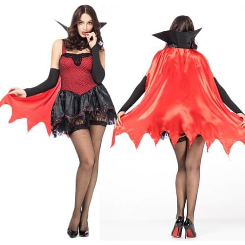 Vampire Devil Queen New Product Costume Halloween Stage Bar Party Adult Female Costume Suitable for Any Body