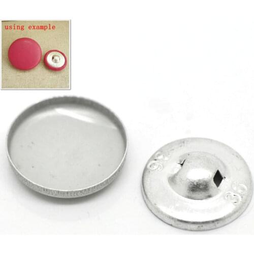 DoreenBeads 100 Sets Aluminum Tone Backs Cover Metal Buttons 21mmx21mm(7/8"x7/8") 20mmx20mm( 6/8"x 6/8") (B19227)