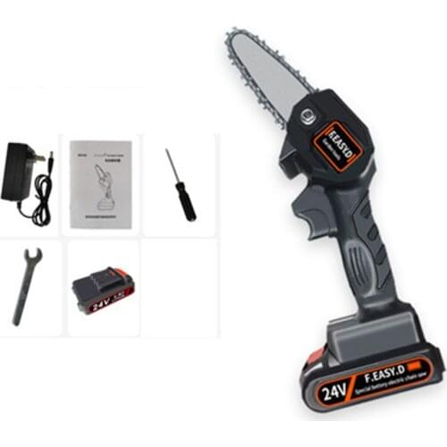 Mini Electric Chainsaw Cordless Handheld Pruning Saw Portable Home Garden Logging Power Tool 24V Lithium Battery Wood Cutter