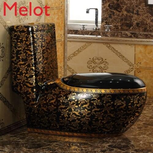 European new classic gold toilet egg shape creative personality black toilet water saving color toilet