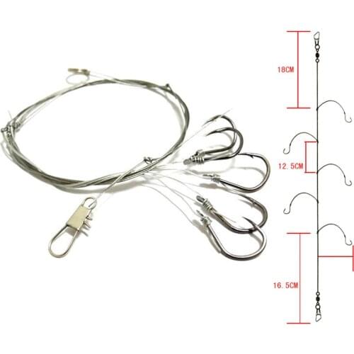 High Carbon Steel String Hook with 5 Small Hook Rigs Swivel Fishing Tackle Lures Bait Pesca Fishhooks Tackle Accessories