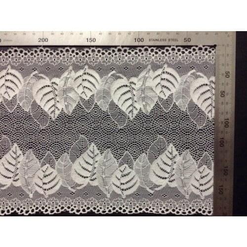 17.5cm hot selling symmetrical jacquard leaf motif edge stretch lace trim,XM0826B
