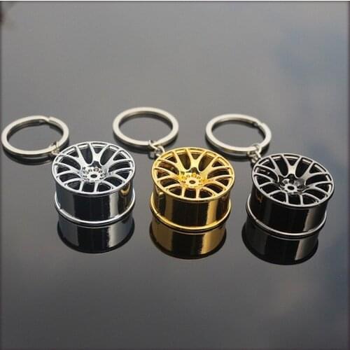 Hot Sell Metal Wheel Car Keychain Gift For Brave Men Stainless Steel Wheel Pendant Rose Gold Color Punk Keychains Trendy Jewelry