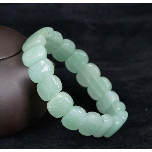 Natural Jade Gemstone Stretchy Bangle Women Handmade Bracelet Accessories Gifts
