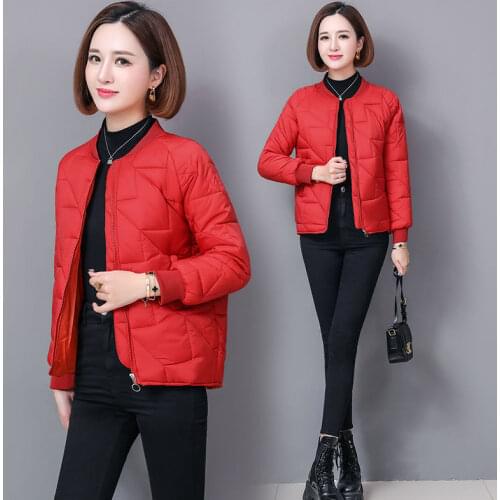 New Short Winter Jacket Women Autumn Stand Neck Warm Zipper Cotton Jackets Female Casual Loose Outwear Korean Cotton-padded Coat