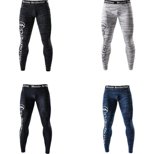 2021 new fitness sports high-elastic tight-fitting quick-drying breathable training running camouflage mens legging trousers