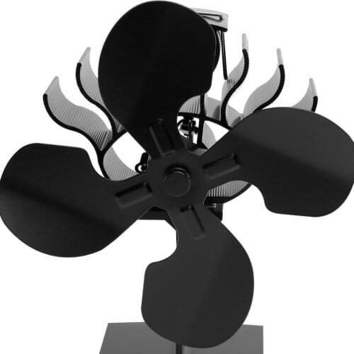 NEW Four-leaf Fans Thermal Power Fireplace Fan Heat Powered Wood Stove Fan for Wood/Log Burner/Fireplace Eco Friendly