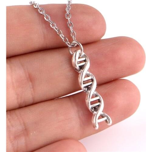 Fashion Simple Chemical Formula Jewelry DNA Molecular Necklaces Dopamine Molecular Structure Hollow Necklace Girl Gift Choker