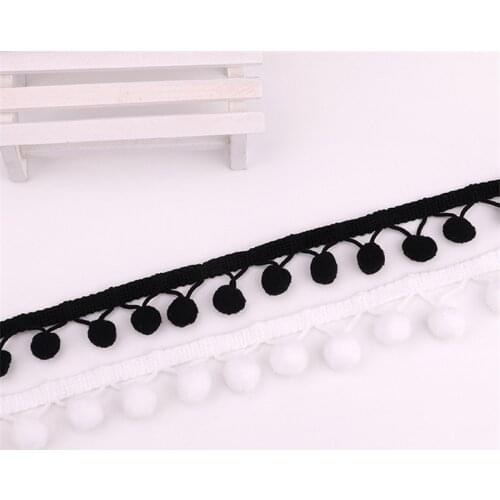 12mm Pompom Trim Pom Pom Bobble Braid Tassel Ball Fringe Ribbon Lace Fabric DIY Material Crafts Sewing Accessories 5yards/lot