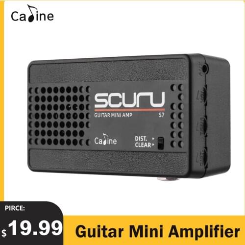 Caline S7 Portable Guitar Mini Amplifier Speaker 3W with Clear & Distortion Modes for Electric Guitar Electric Ukulele Parts