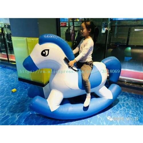 Sale of PVC inflatable pony, childrens inflatable rocking horse, can be used on land and water