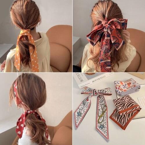 Silk Scarf Headband for Women Fashion Print Hair Band Hair Ties Neck Scarf Kerchief Hair Hoop Accessories