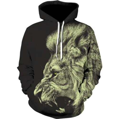 New animal-print Hoodie for men 3D lion print hoodie brand sweatshirt jacket premium pullover stylish tracksuit street coats