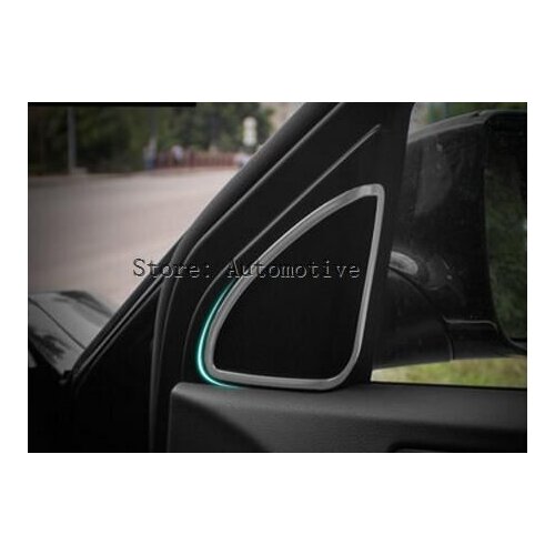 Tonlinker 2 PCS DIY Car styling stainless steel cleared tweeter decorative light box cover case Stickers for AUDI Q5 accessories