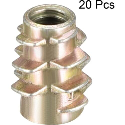 Uxcell 20pcs M4 M5 M6 Bronze Tone Zinc Alloy Hex-Flush Threaded Insert Furniture Nuts Wood Insert Nut High Quality