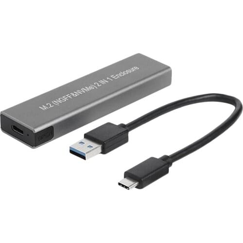 NVME PCIE NGFF SATA M/B Key Hard Drive USB Type C M.2 SSD External Box Enclosure Disk Case Box External Hard Disk for PC