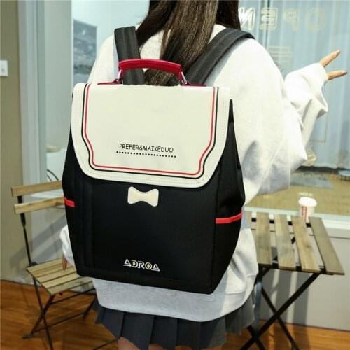 2021 Bow Waterproof Women Backpack Preppy Style Fashion Traveler Backpack Teenage Girl College Schoolbag Laptop Bagpack Bookbag